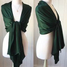 "A gorgeous Silk Dark Green Wrap/Shawl/Scarf 100% Silk material, with a slight sheen to the fabric Drapes beautifully, lots of material. Gentle Wash, Delicate Spin, Do not Tumbledry Dimensions:- Length - 68\"/173cms Width -  39\"/99cms - Extra Wide This Wrap/Scarf drapes beautifully, stunning over a Special dress, or, layered over Tops and Jackets for a classic Look, a perfect accessory for any Occasion. \"My Wraps and Scarves are always lovely to receive for Birthdays, Christmas, Mothersday - Y Navy Evening Gown, Shawl Green, Star Shawl, Green Shawl, Special Dress, Olive Dress, Dress With Shawl, Green Wrap, Bridal Wrap