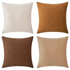 PRICES MAY VARY. 100% Velvet SET OF 4: Includes 1 beige velvet pillow + 1 caramel velvet pillow + 1 brown velvet pillow + 1 light brown velvet pillow COVERS ONLY: 20 x 20 inches (approx. 50 cm). Pillow inserts NOT included SIGNATURE PILLOWS: If you love color, don’t settle for just one. These color block style pillows are sure to become one of your favorite items in your home! PREMIUM QUALITY: Soft to the touch and comfortable to lay on. Strong chain stitches and color coordinated hidden zipper Tan Throw Pillow, Brown Throw Pillows, Velvet Set, Brown Pillows, Fall Pillows, Color Cafe, Brown Velvet, Block Style, Velvet Pillow