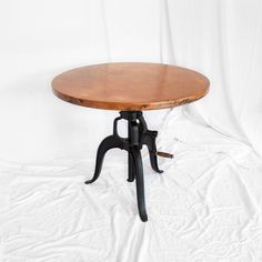 Copper Bistro Table Adjustable height Copper Dining Table, Round Copper Coffee Table, Copper Coffee Table, Copper Furniture, Four Hands Furniture, Copper Top Table, Copper Top, The Engineer, Copper Table