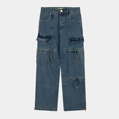 Hide' Jeans-Streetwear Society 90s Y2k Fashion, Jeans Patchwork, Hip Hop Jeans, Casual Cargo Pants, Patchwork Jeans, Blue Trousers, Streetwear Y2k, Perfect Jeans, Urban Style