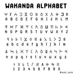 the alphabet is written in black and white