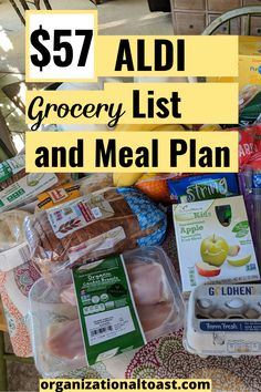 grocery list and meal plan for $ 59