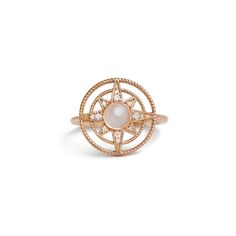 Rose Gold Compass Ring | Berlinger Jewelry Berlinger Jewelry, Compass Ring, Rings In Gold, Rose Gold White, Opal Ring, Quality Diamonds, Opal Rings, Diamond Gemstone, Custom Rings