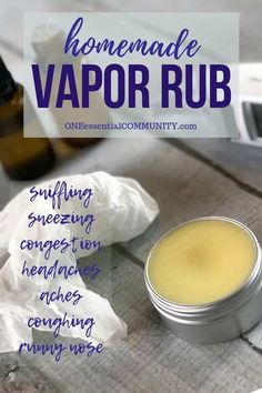 homemade vapor rub for colds Homemade Vapor Rub, Oils For Colds, Essential Oil Diy, Essential Oils For Colds, Chest Rub, Vapor Rub, Rub Recipes, How To Relieve Headaches