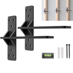 the wall mounted brackets are ready to be used for sliding glass doors and closets