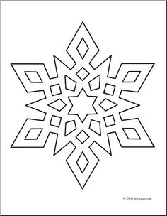 a snowflake is shown in black and white