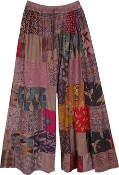 Boho Wide Leg Pants, Recycled Patchwork, Pantalon Thai, Patchwork Trousers, Plus Size Boho, Boho Clothes, Estilo Hippie, Future Wardrobe, Hippie Pants