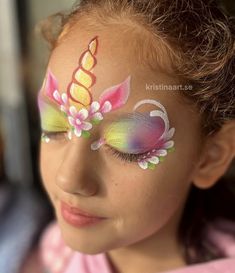 Unicorn Face Paint Easy Step By Step, Easy Unicorn Makeup, Face Paint Unicorn, Minnie Mouse Face Painting, Mouse Face Paint, Unicorn Face Paint