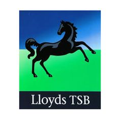 the lloyds tsb logo is shown in black and green with an image of a horse