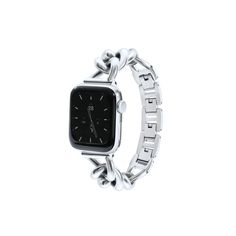 Can your Apple Watch look dressy? YES! This band is crafted in stainless steel and polished with high shine for everyday elegance. Waterproof for worry free glam. Fits all Apple Watch Series 1-9, Apple Watch SE1 & SE2, Hermes, Nike, & Ultra editions. High quality materials: stainless steel with gold plating, nickel-free Waterproof One Size Fits Most: Ships with four removable links to customize the fit for wrist sizes 5"-7". Additional links may be added and can be requested by emailing us at he Apple Watch Silver, Everyday Elegance, Large Face, Apple Watch Faces, Apple Watch Series 1, Rhinestone Bracelet, Watch Faces, Stainless Steel Band, Apple Watch Series