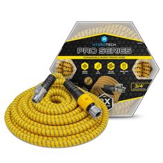 the yellow hose is attached to an extension cord