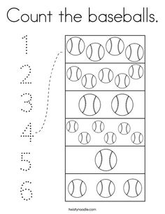 a printable worksheet for the letter s with baseballs and numbers on it