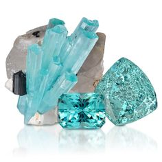 Aquamarine, a blue variety of beryl, often forms large, high-clarity crystals. These gorgeous specimens can be mined from many places, including Nigeria, Madagascar, and Santa Maria in Minas Gerais, Brazil. The highest elevation location where aquamarine is found is the Karakoram Mountains in Pakistan, where miners must work at elevations of 15,000 feet.   Learn more about this March birthstone on our website. Karakoram Mountains, March Birthdays, 19th Wedding Anniversary, 19th Anniversary, Aquamarine Birthstone, Birthstone Gems, March Birthday, Greenish Blue, March Birthstone