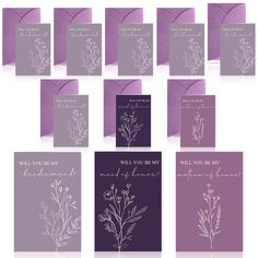 six different cards with flowers on them