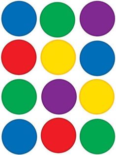 six circles with different colors in the middle