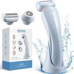 Electric Razors for Women,GKINIKG 2 in 1 Electric Shaver for Women Bikini Trimmer,Womens Electric Razor for Face Beard Legs Armpit,Portable Wet Dry Hair Removal Cordless with Rechargeable Base Razor For Face, Coarse Hair, Aesthetic Beauty, Dry Brushing, Wet And Dry