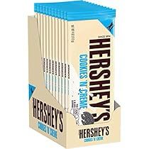 hershey's cereal bars are stacked on top of each other in a cardboard box