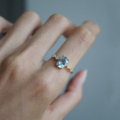 Picture a summer blue sky with the smell of fresh flowers in the air. This blue topaz ring reminds us of just that. Available in yellow gold, rose gold and silver, or 14K solid gold. Gold vermeil or 14K solid gold Natural 8x6mm Blue Topaz 1.2mm shank thickness Round CZs (what's this?) ** This item is specially made for you. Please allow 1-2 week lead time. ShippingDomestic: Free standard shipping within the U.S.International: Free standard shipping for orders over $200 Custom SizesNot sure what Sky Blue Topaz Ring, Blue Diamond Ring, Rose Gold And Silver, Summer Sky, Sky Blue Topaz, Blue Apatite, Summer Blue, Blue Topaz Ring, Dream Jewelry