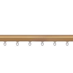 a wooden rail with four hooks on it