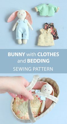 bunny with clothes and bedding sewing pattern