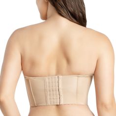 Strapless seamless bra cups Full back with multiple hook and eye closure Silicone elastic at the neckline and top back Longline for bustier appearance Hipster Skirt, Garter Belt Lingerie, Body Shapewear, Convertible Bra, Minimiser Bra, Lingerie Accessories, Hook And Eye, Seamless Bra, Nursing Bra