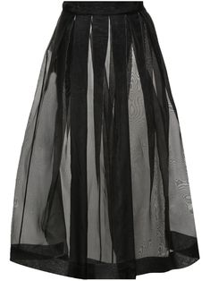 Moschino Organza Flared Midi Skirt | Black | FARFETCH Organza Skirts, Tool Skirt, Flared Midi Skirt, Vintage Moschino, Midi Skirt Black, Organza Skirt, Midi Flare Skirt, Sheer Skirt, Wardrobe Edit