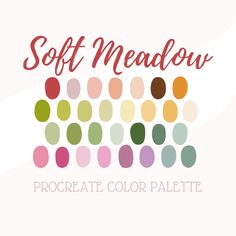 the logo for soft meadow procreate color palette