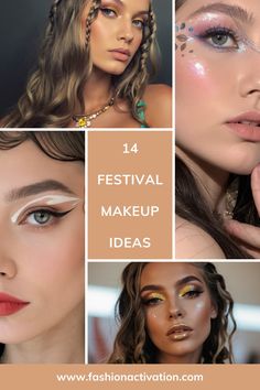 Festival Makeup Ideas #festivalmakeup #makeup #makeupgoals #makeupoftheday #makeuplover #makeupaddict #festivalstyle Rock Festival Makeup Ideas, Festival Makeup Black, Cochella Makeup Looks Glitter, Music Festival Glitter Makeup, Coachella Makeup Glitter