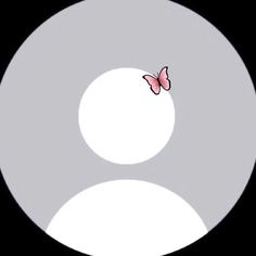 a white circle with two pink butterflies on it