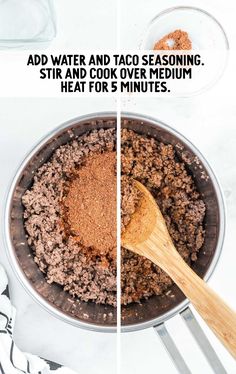 two pictures showing how to make taco seasoning