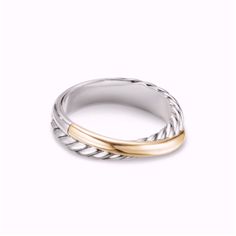 This Is A Beautiful David Yurman Crossover Ring With Sterling Silver And 18k Yellow Gold. Size 7, Impeccable Craftsmanship, Wonderful Ring. Yurman Ring, David Yurman Ring, Yellow Gold Color, Crossover Ring, David Yurman Jewelry, David Yurman, Womens Jewelry Rings, Crossover, Silver Gold