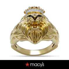 in stock Lion Crown, Crown Diamond, Crown King, King Ring, King Crown, Black Diamond, Three Dimensional, White Black, Jewelry Watches