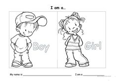 i am a girl and boy worksheet