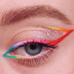 Rainbow Eye Makeup, Pride Makeup, Airbrush App, Rainbow Makeup, Dope Makeup, Colorful Eye Makeup