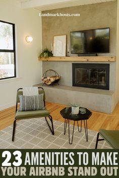 the living room is clean and ready to be used as an entertainment area for entertaining