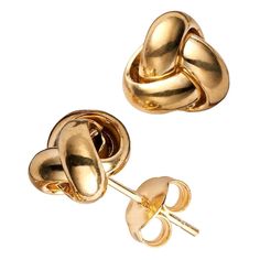 14K Gold Love Knot Stud Earrings - 6mm - JewelryAffairs  - 1 Gold Knot Earrings, Knot Stud Earrings, Knot Studs, Stud Style, Knot Earrings, Love Knot, Gold Branding, Fine Earrings, Jewelry Business