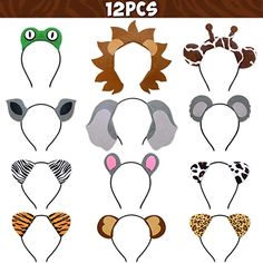 various animal ears and headbands for children