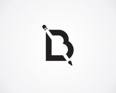 the letter b is written with a pen and ink on it, as well as an arrow