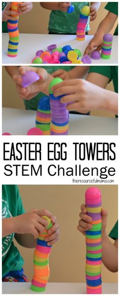 Tower Stem Challenge, Easter Stem, Stem Challenge, Easter Games, Plastic Easter Eggs