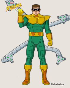 a man in green and yellow costume holding up a pair of sci - fi glasses