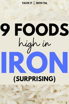 9 foods that are high in iron! These are great foods for women, who need more iron than men, and those who have anemia. You may be surprised about what you find on the list! #iron #ironrich #anemia Meal Prep High In Iron, How To Improve Iron Deficiency, High Iron Low Cholesterol Recipes, List Of Iron Rich Foods, Best Iron Rich Foods, Natural Iron Sources, Iron Supplement Side Effects, Iron Rich Vegetables, Ferritin Levels High