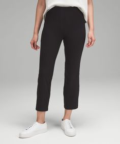 The Ease Of A Pull-On Pant With The Look Of A Trouser. These Office-Ready Crops Feature An Easy-To-Style Silhouette With A Discreet, Smoothing Waistband Thats Stretchy But Comfortably Snug. Designed For Casual. Slim Fit Skims Your Body:subtle Flared Leg:intended To Sit Above Ankle:opt For Your Usual Size. Expect Them To Feel Snug As You Pull Them Over Your Hips But Comfortable Once On. Smooth Fit Waistband Technology Uses Bonded Construction To Create A Comfortable, Smoothing Fit. Hand Pockets. Smooth Legs, Work Pants Women, Cropped Pants Women, Womens Capris, Pull On Pants, Work Pants, Cropped Pants, Women Crop, Work Outfit