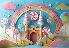 Candy Lollipop Castle Backdrop - Gatsby Backdrop Candy Backdrop Ideas, Candy Photo Backdrop, Candy Land Photo Booth, Candy Arch, Candyland Backdrop, Candyland Party Decorations, Candyland Birthday Party, Candyland Theme, Candy Castle