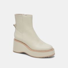 HILDE BOOTS IVORY LEATHER – Dolce Vita Dolce Vita Boots, Shoes Boots Ankle, Leather Boots Women, Designer Heels, Platform Heels, Second Skin, A World, Ankle Length, Leather Boots