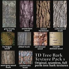 tree bark texture pack - textures for photoshopped and inked by creative arts