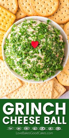 Grinch Cheese Ball Baked Appetizer Recipes, Ugly Christmas Sweater Ideas, Christmas Sweater Ideas, Baked Appetizers, Recipe For Christmas, Pesto Cheese, Christmas Meals, Grinch Christmas Party, Christmas Cheese