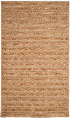 an area rug made out of jute and woven in natural colors, on a white background