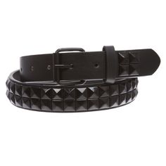 Snap on, interchangeable roller buckle Black matching color punk rock hardware studs detailing Material: 50% leather, 50% synthetic leather Width: 1" (25mm) Sizing: This belt is measured from buckle fold to center hole, order about 2" larger larger than pants size for best fit, e.g. 22" pants/waist take size S-24" belt; 33-35" pants/waist take size XL-36" belt Descriptions Notes: the size chart does not include buckle length. There are total of five holes, 1 inch apart. It is recommended to sele Punk Rock, Star Studs, Studded Leather, Black Star, Synthetic Leather, Leather Belt, Color Matching, 1 Inch, Size Chart