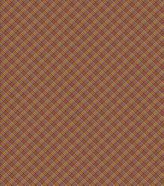 an orange and brown plaid pattern with small squares on the bottom, as if it were woven