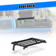 the roof rack is attached to the back of a truck